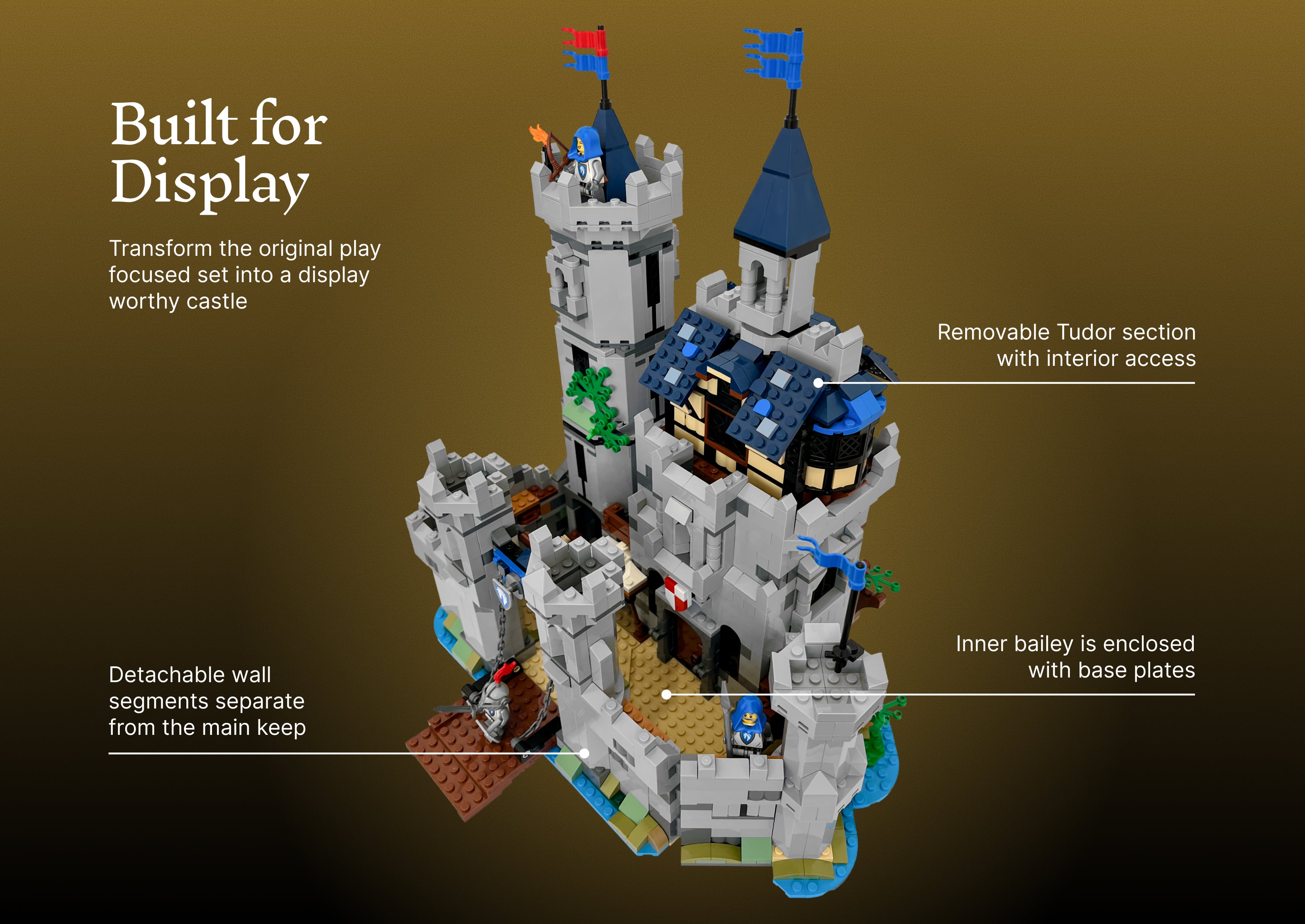Built for Display. Transform the original play focused set into a display worthy castle